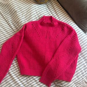 Blank NYC Fuchsia Cropped Turtleneck Sweater